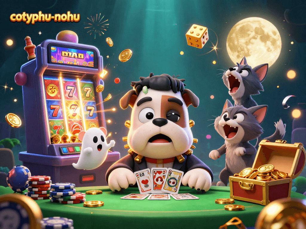 Engage with cotyphu-nohu as characters deal cards and win casino jackpots at an exhilarating gaming table.