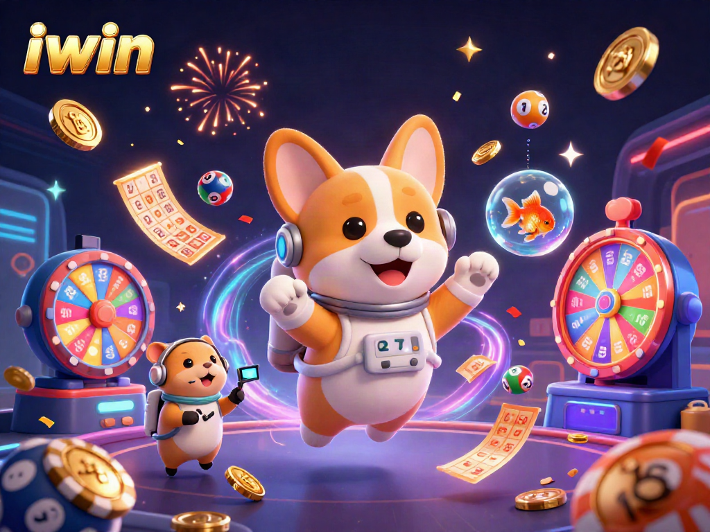 Experience thrilling iwin gaming dynamics in a vibrant space station casino scene.