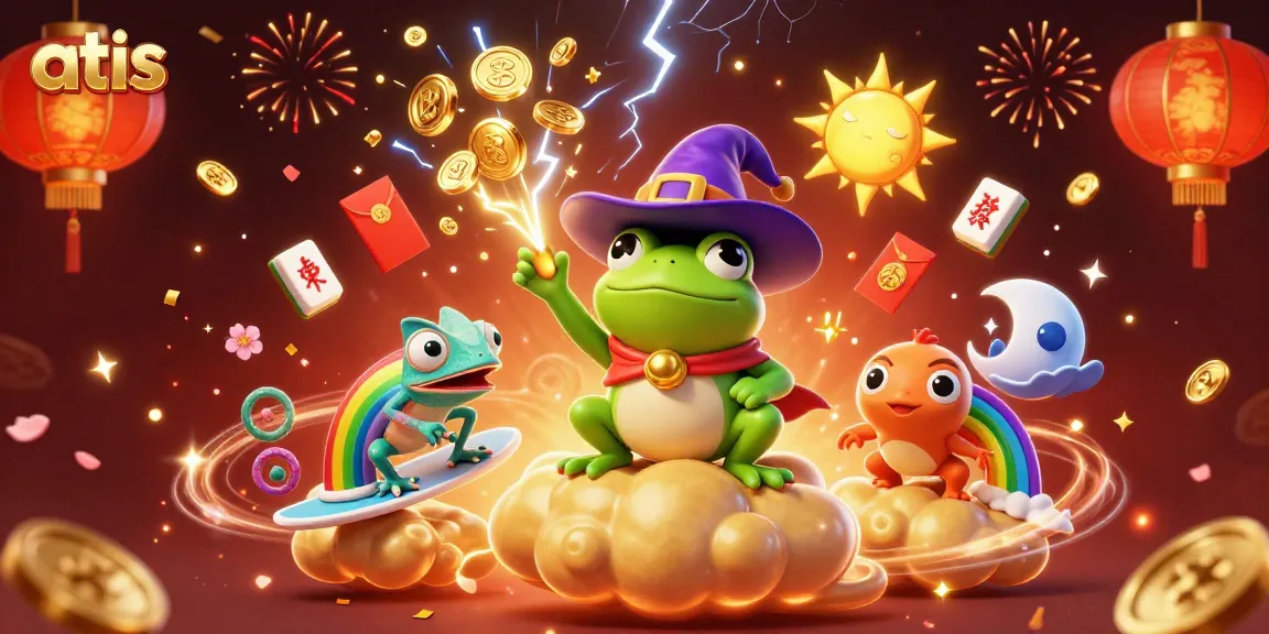 Engage with the exciting world of atas casino with this vibrant scene of golden coins and magical characters.