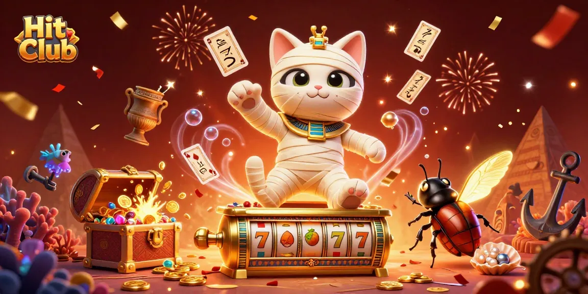 Experience excitement at Hit Club with vibrant 3D elements bursting into action.