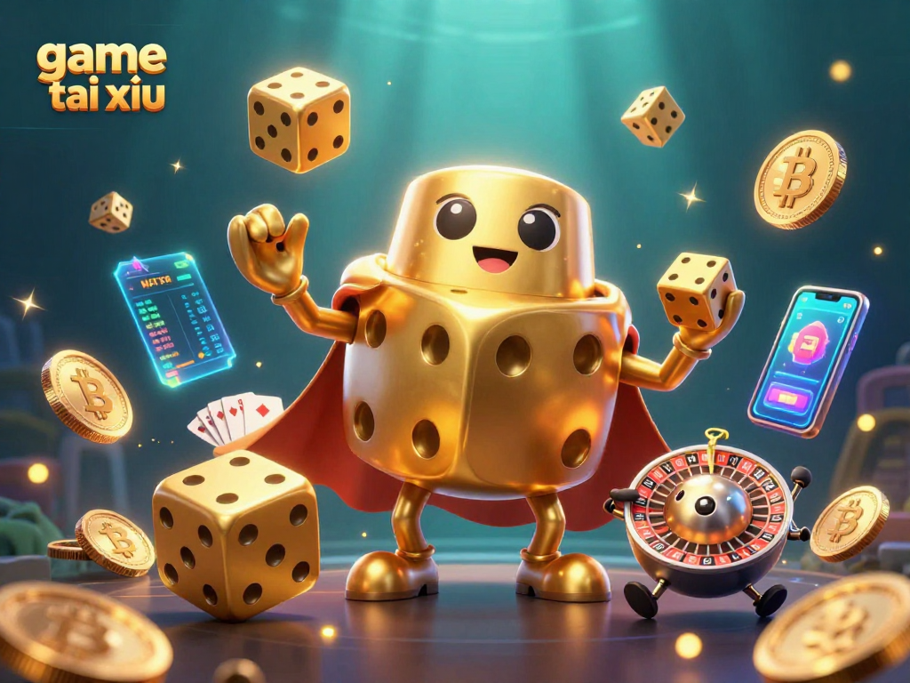 Experience thrilling action in game tài xỉu with dynamic golden dice and vibrant blockchain elements.