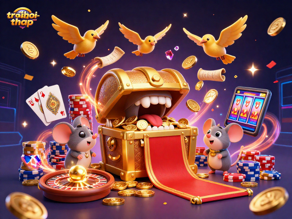 Engage in thrilling trochoi-thap gameplay with dynamic treasure elements and colorful casino visuals.
