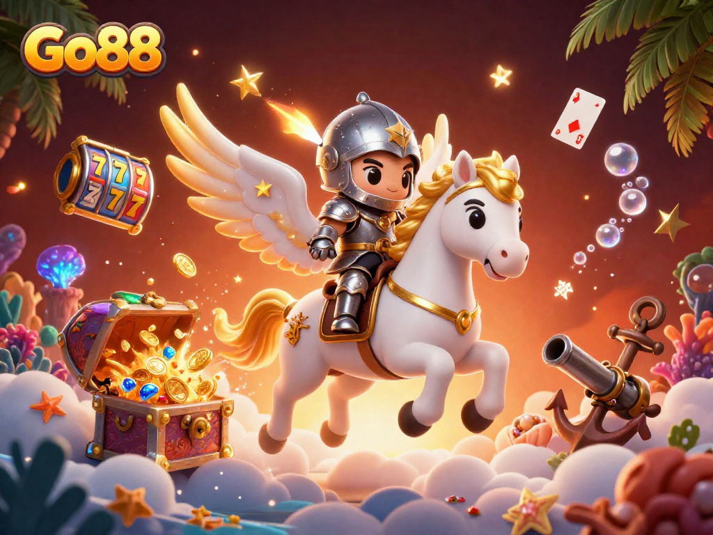 Join the excitement at Go88 with vibrant slot reels and magical gaming elements.