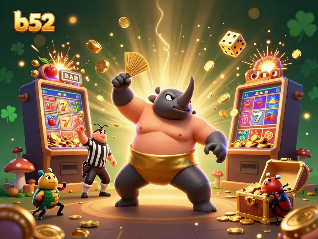 Experience thrilling gameplay with b52 in our vibrant 3D illustration of a jackpot-winning scene.