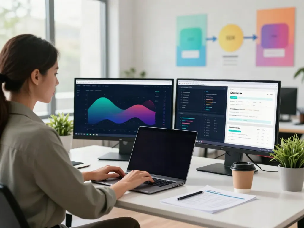Person optimizing website visibility through instant indexing techniques in a modern workspace.