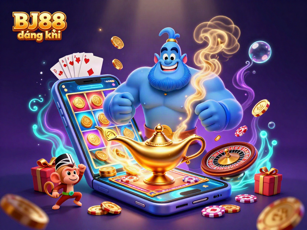 Experience thrilling action with BJ88 đăng ký as a genie, monkey, and poker chips create magical wins.