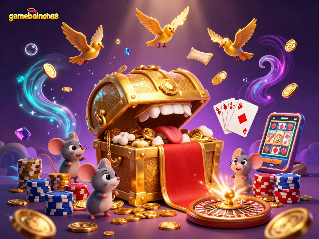 Win big in gamebainohu88 with a treasure chest and dazzling casino elements!