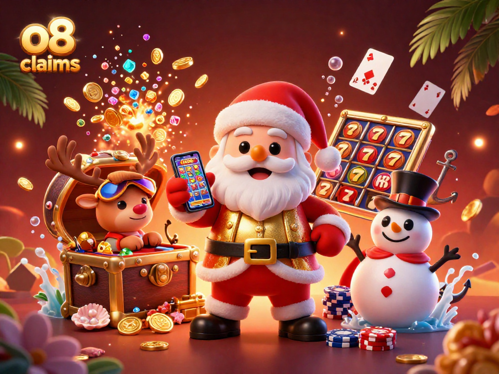 Join the excitement at o8 claims with festive casino characters and vibrant gaming elements.