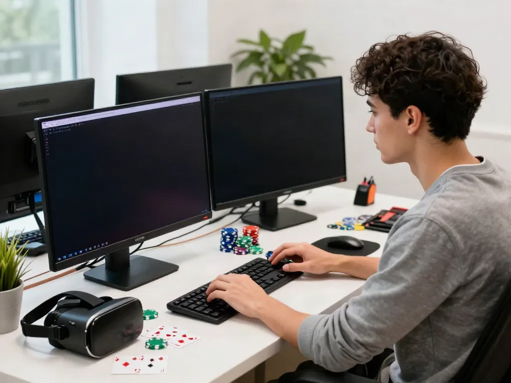 Engaging online gaming experience with non gamstop casino setup and colorful decor
