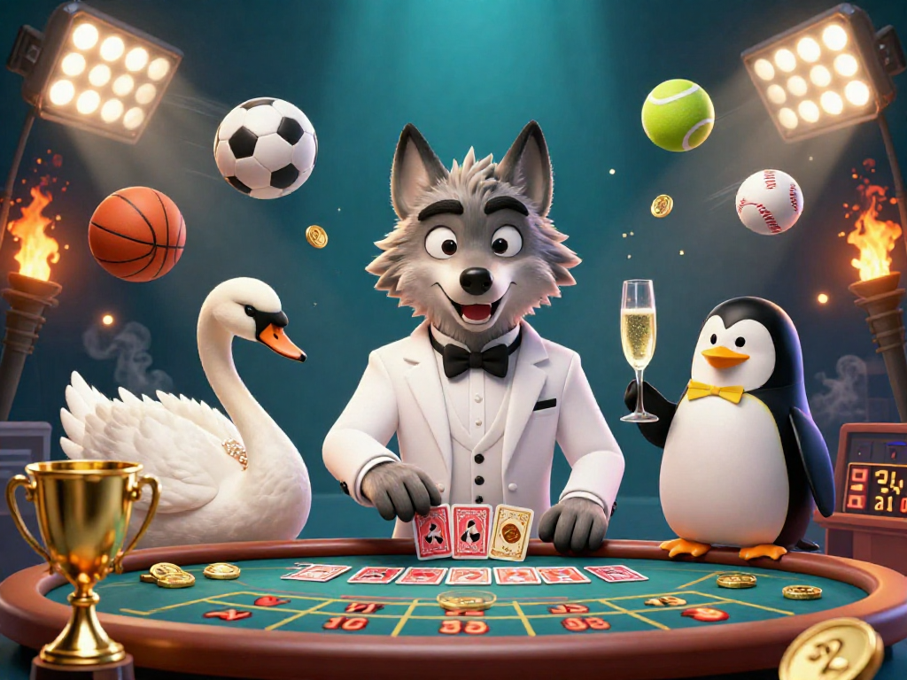 Dive into the dazzling game atmosphere with duongmatchuoc2, featuring an elegant swan dealing cards at a baccarat table.