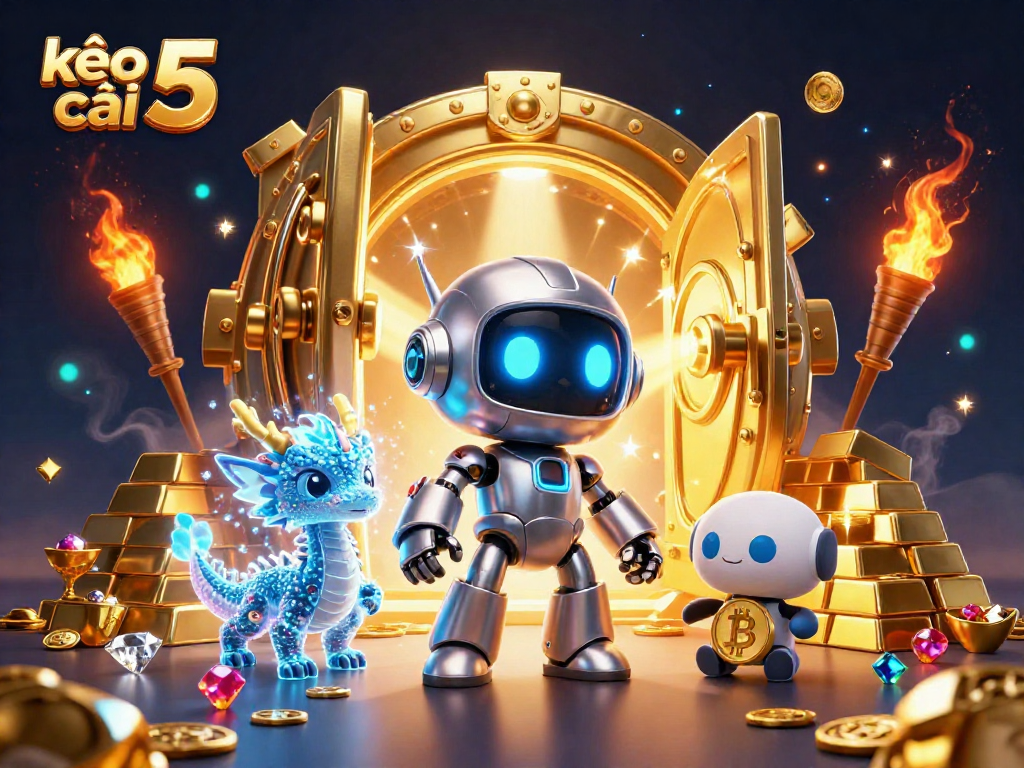 Join the excitement of kèo nhà cái 5 with our dynamic cyberpunk casino scene featuring vibrant characters!