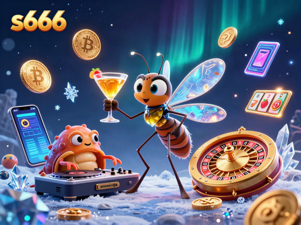 Engage with the lively s666 casino scene featuring a frozen mosquito mascot, trilobite DJ, and ammonite roulette.