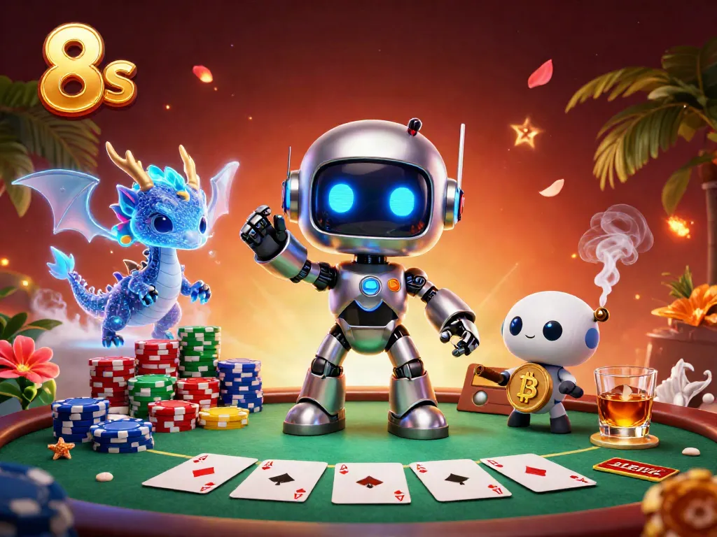 Experience thrilling 8s action at a vibrant casino scene with dynamic poker gameplay.