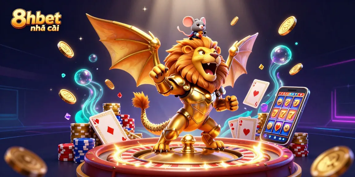 Experience the thrill of 8xbet nhà cái with a triumphant chimera, vibrant casino elements, and dynamic action.