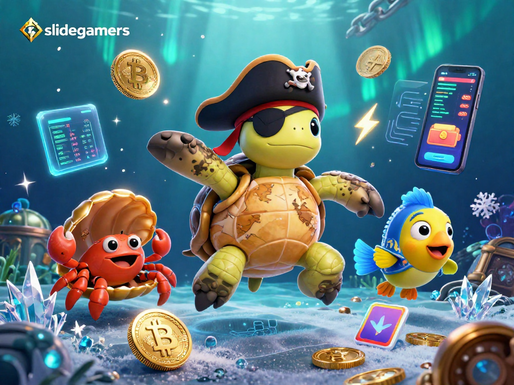 Engage in thrilling gameplay with slidegamers featuring pirate-themed characters and crypto elements.