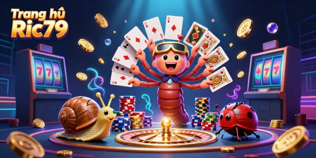 Experience the thrill of casino gaming at Trang chủ Ric79 with colorful characters and dynamic elements.