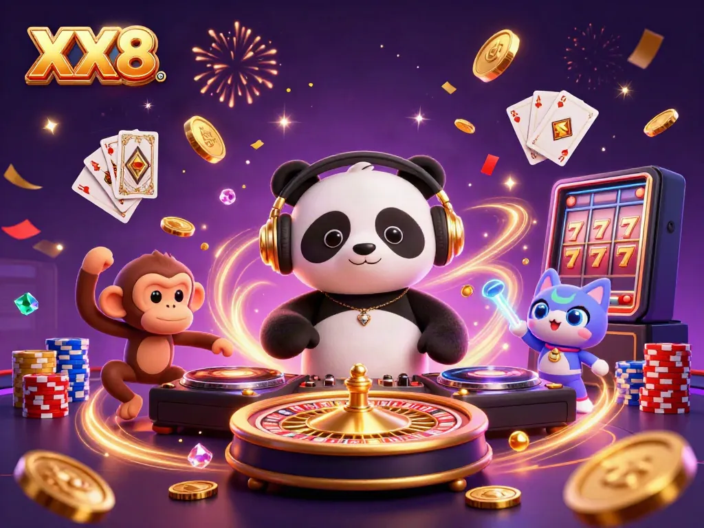 Join the excitement at an online casino with XX8: DJ panda, breakdancing monkey, and rave kitten!