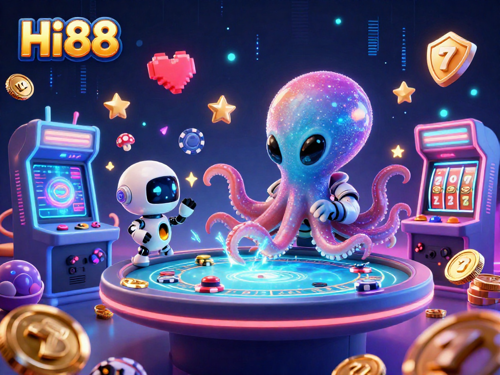 Experience thrilling deals with Hi88 in this dazzling 3D casino illustration showcase.