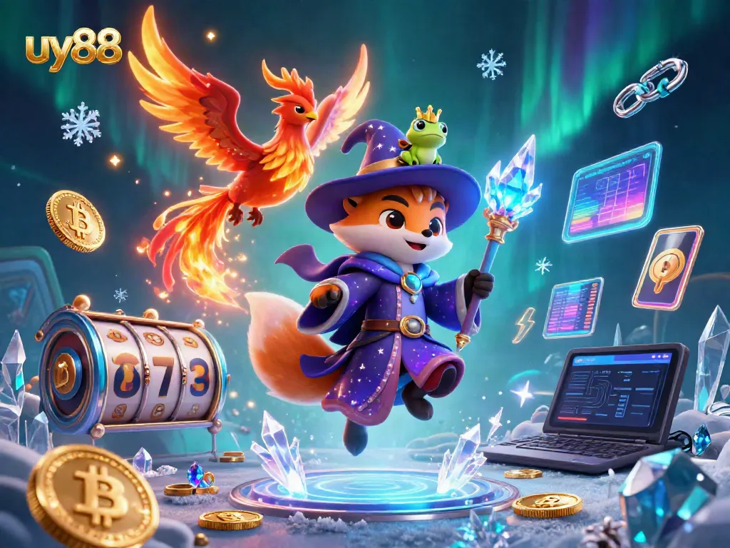 Engage with thrilling slot action in uy88's magical casino world, featuring dynamic gaming elements.