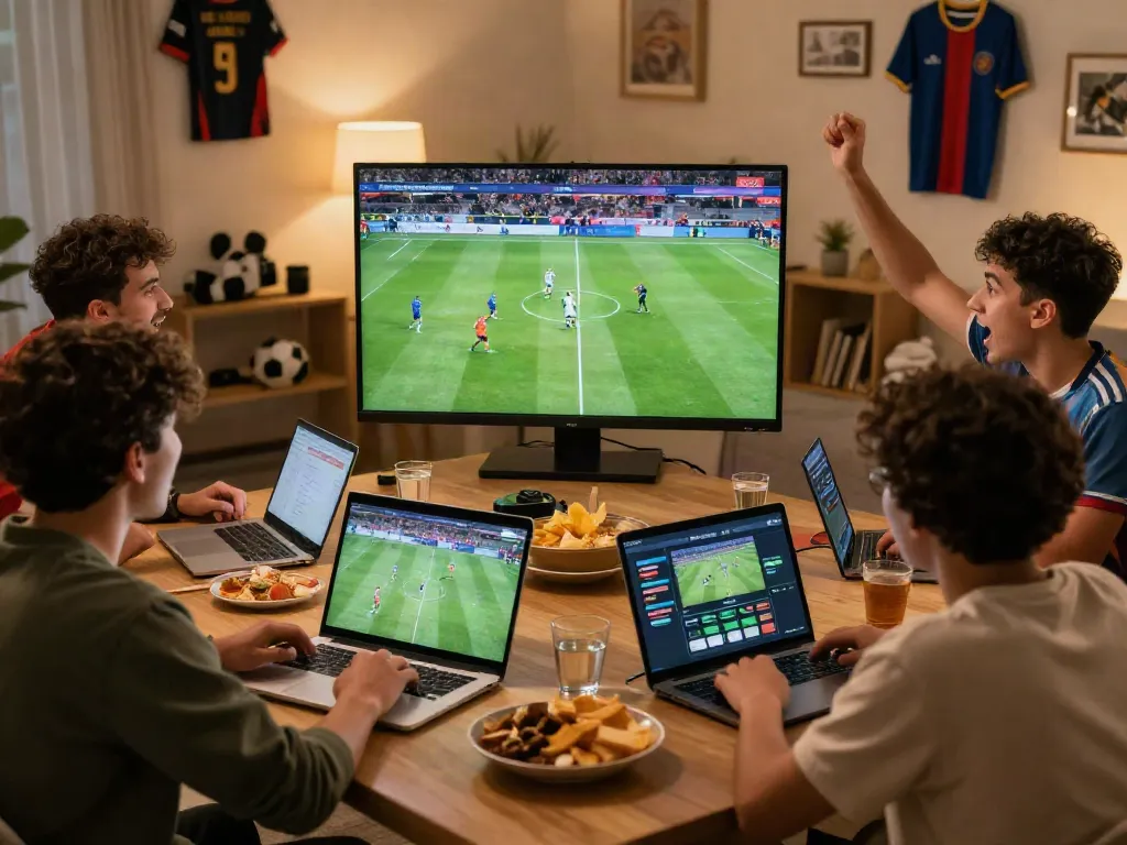 Socolive fans enjoying live soccer streaming in a cozy atmosphere.