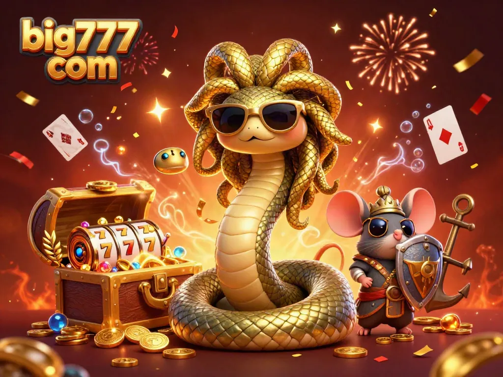Experience the excitement of big777 com with adorable characters celebrating jackpot wins amidst vibrant casino themes.