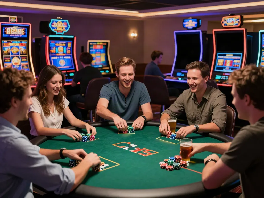Players enjoying non Gamstop casino games in an inviting atmosphere.