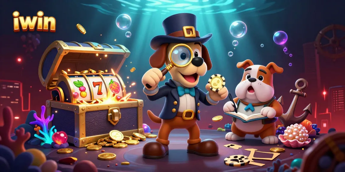 Engage with iwin's thrilling casino adventure, featuring detectives and treasure in a vibrant 3D scene.