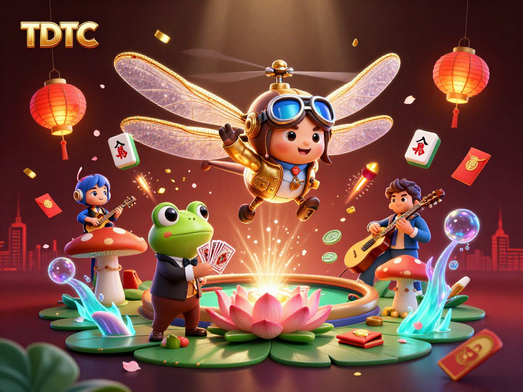 Experience TDTC's vibrant casino atmosphere with dynamic characters and colorful elements.