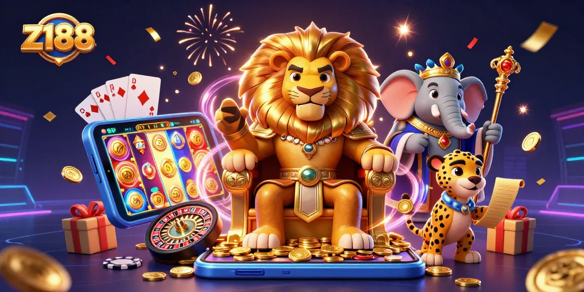 Experience z188's casino adventures with vibrant characters and dynamic game elements in a thrilling setting.