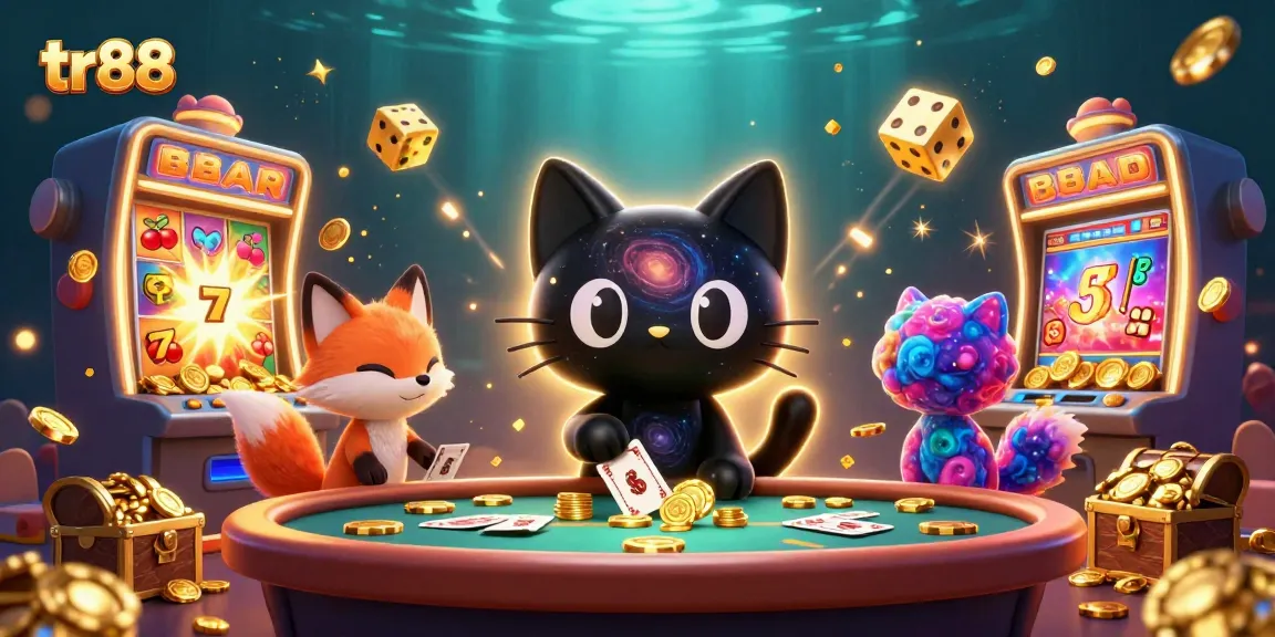 Experience the cosmic charm of tr88's online casino with vibrant characters and thrilling gameplay.