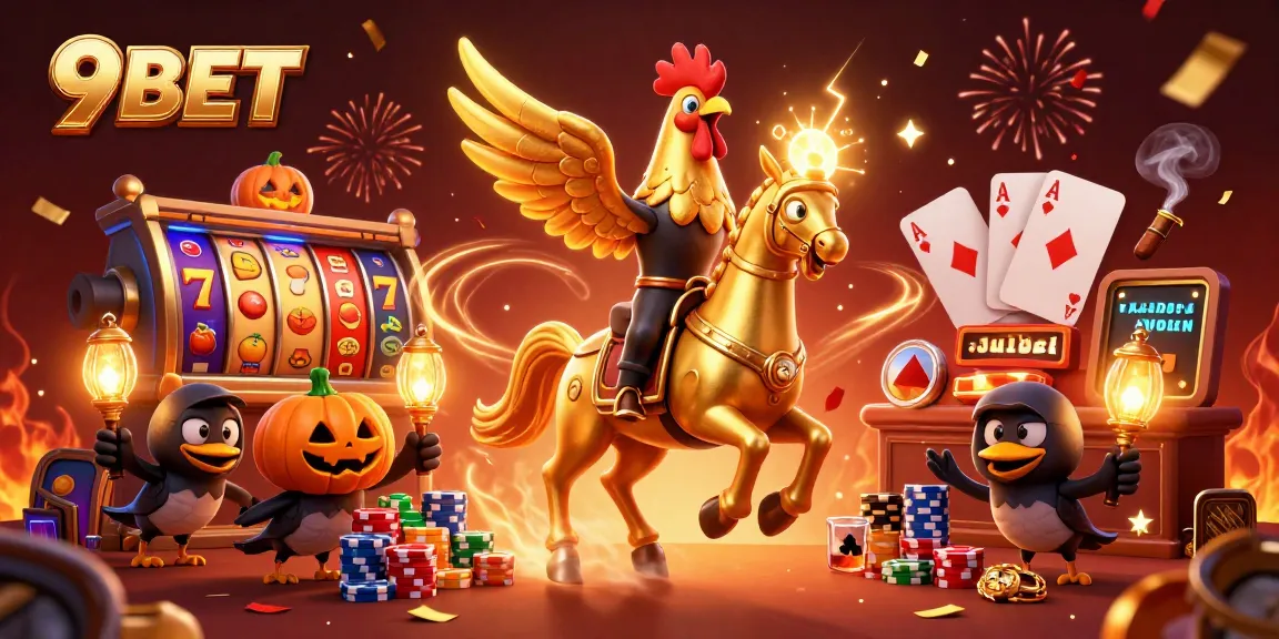 Engage with the excitement of 9BET by winning big in a vibrant casino scene filled with slots and fun!