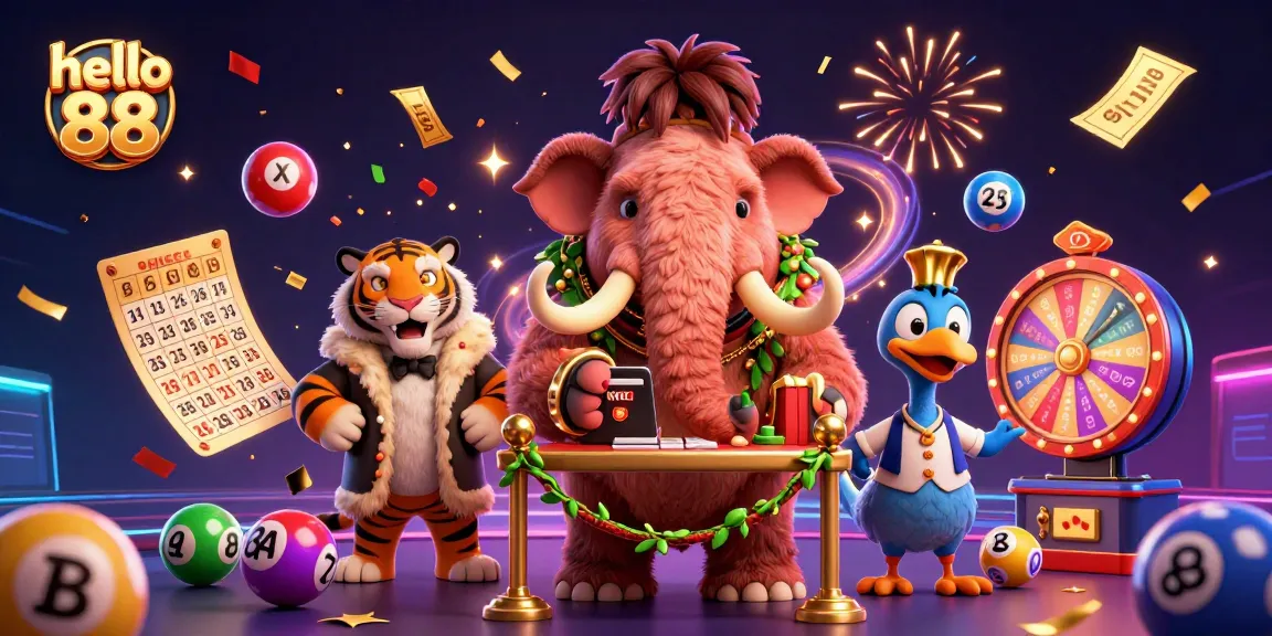 Experience the vibrant excitement of hello 88 as a woolly mammoth bouncer checks IDs amidst a festive casino scene.