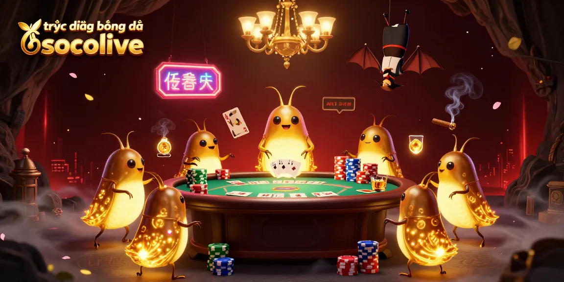 Enjoy vibrant glowworm illumination as you engage with trực tiếp bóng đá socolive in this lively casino scene.