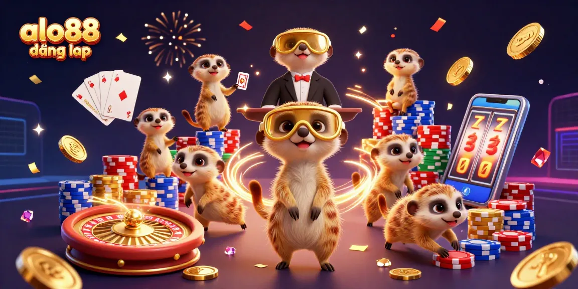 Experience the excitement of alo88 đăng nhập with energy-filled meerkats operating a vibrant casino scene.