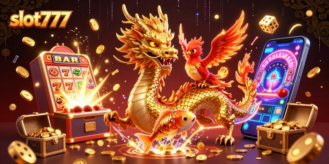 Spin and win big with slot777 in this vibrant casino scene featuring dazzling characters and gaming elements.