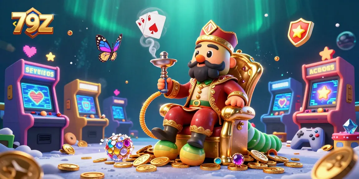 Engage with 79Z casino adventures, surrounded by dynamic game elements and a whimsical atmosphere.