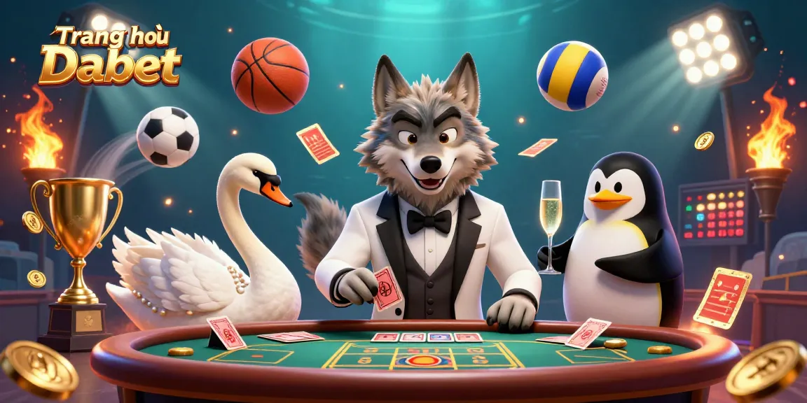 Experience thrilling gameplay at Trang chủ Dabet with a dynamic 3D casino illustration.