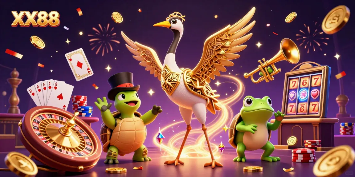 Experience thrilling gameplay at XX88 with animated characters and casino elements creating an exciting atmosphere.