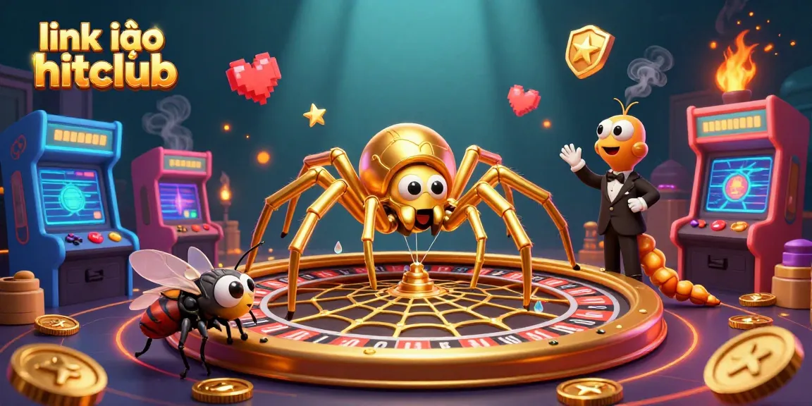 Engage with vibrant gaming excitement at link vào hitclub with a golden spider and centipede croupier.