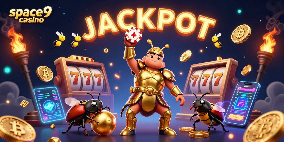 Experience the thrill of winning at space9 casino with vivid 3D characters celebrating jackpots.