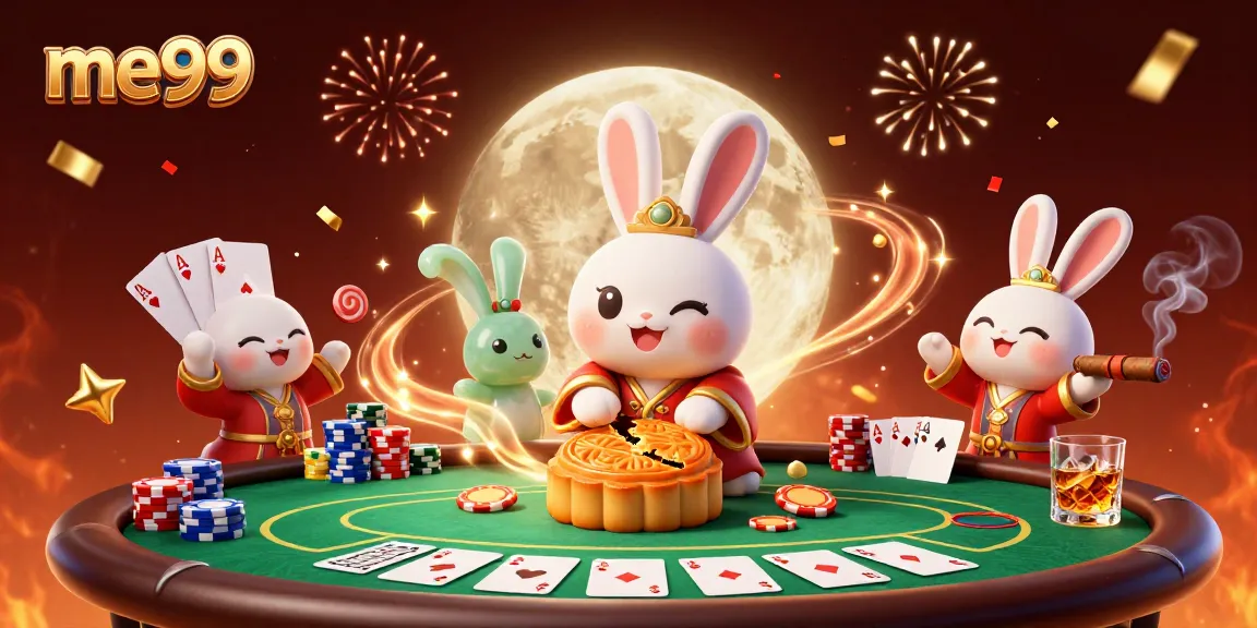 Experience the excitement of me99 casino games with a vibrant 3D illustration featuring poker elements.