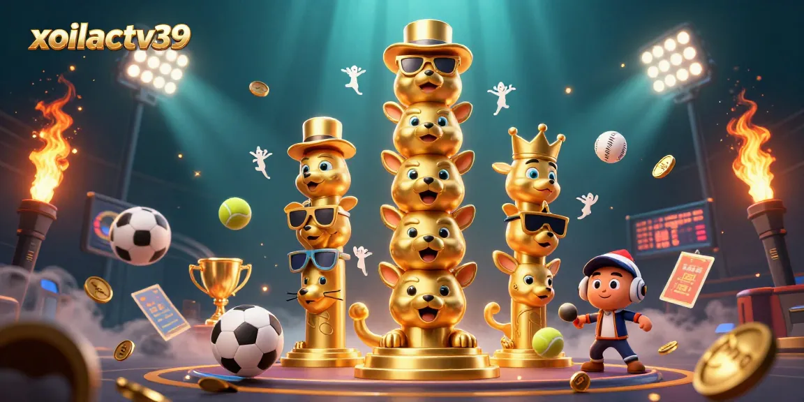 Xoilactv39 features exciting sports betting with vibrant, dynamic casino elements and engaging characters.