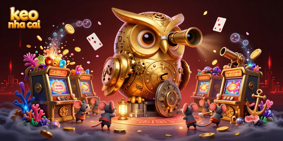 Engage in the thrilling world of keo nha cai with a golden owl overseeing dynamic casino action.